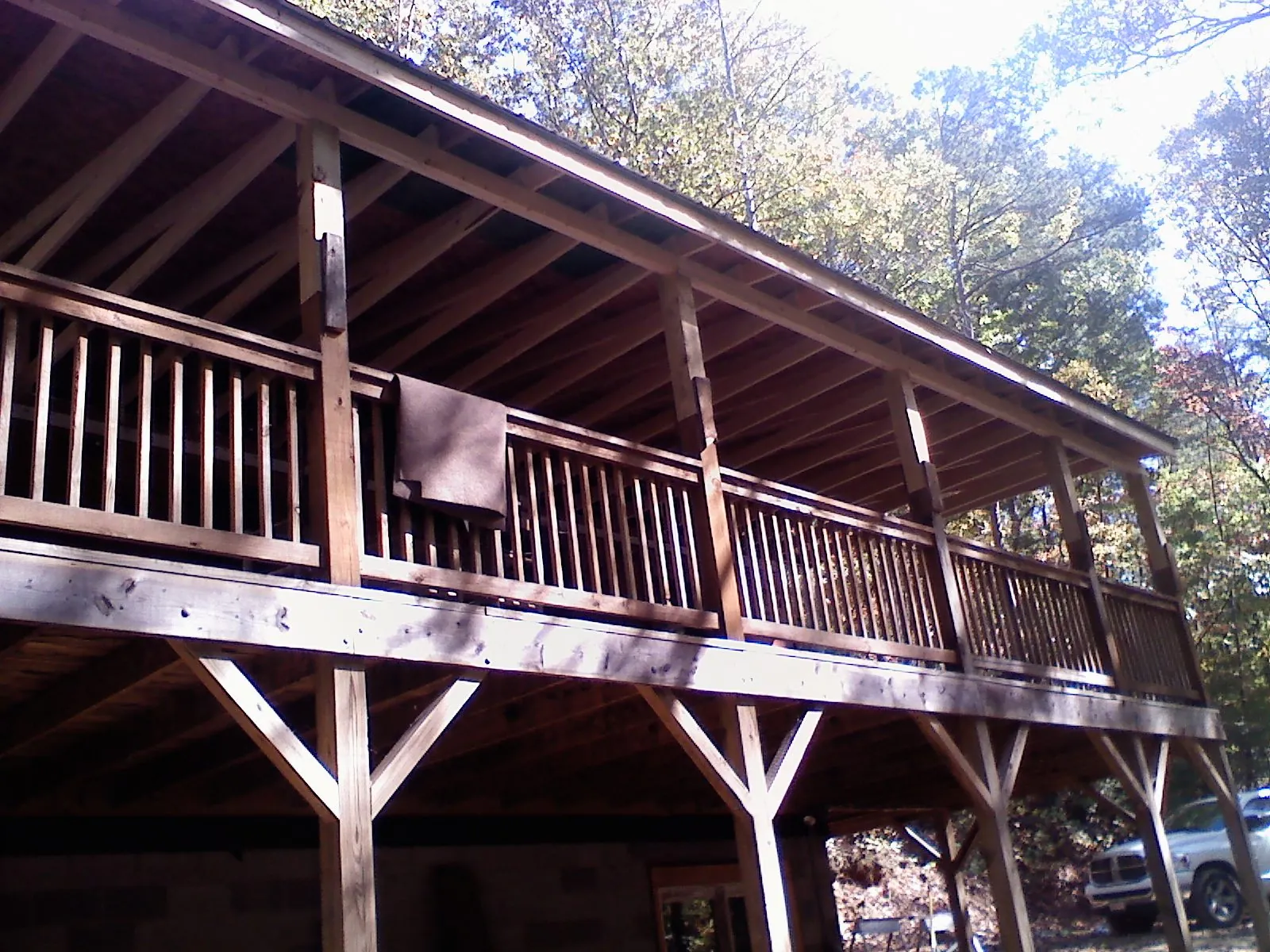Timber framing under a new elevated porch and deck — Roof Leak Repair in Ronco by Roofing Brothers